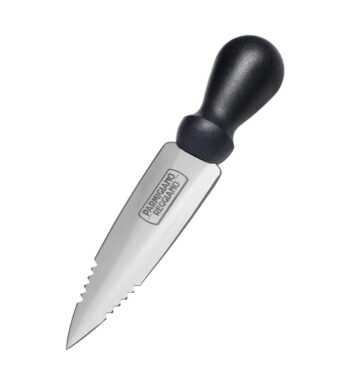 Professional knife with pointed handle and saw with Parmigiano Reggiano logo