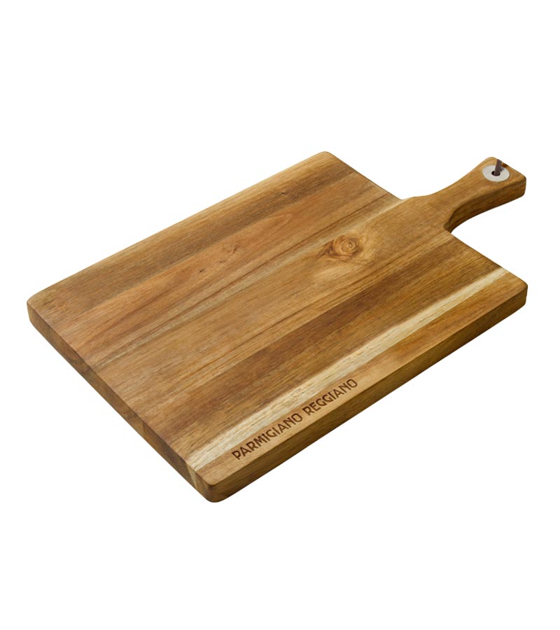 Tagliere bacco in acacia, parmigiano reggiano