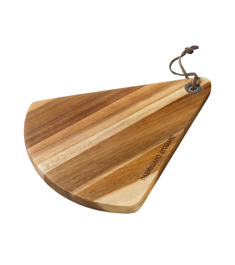 tagliere fauno grande di acacia con logo parmigiano reggiano