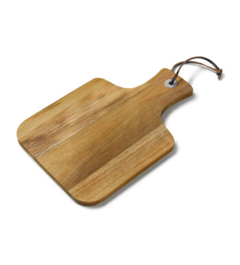 Acacia Wood Cutting Board with Leather Strap