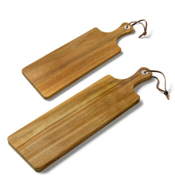 Acacia Wood Cutting Board with Leather Strap