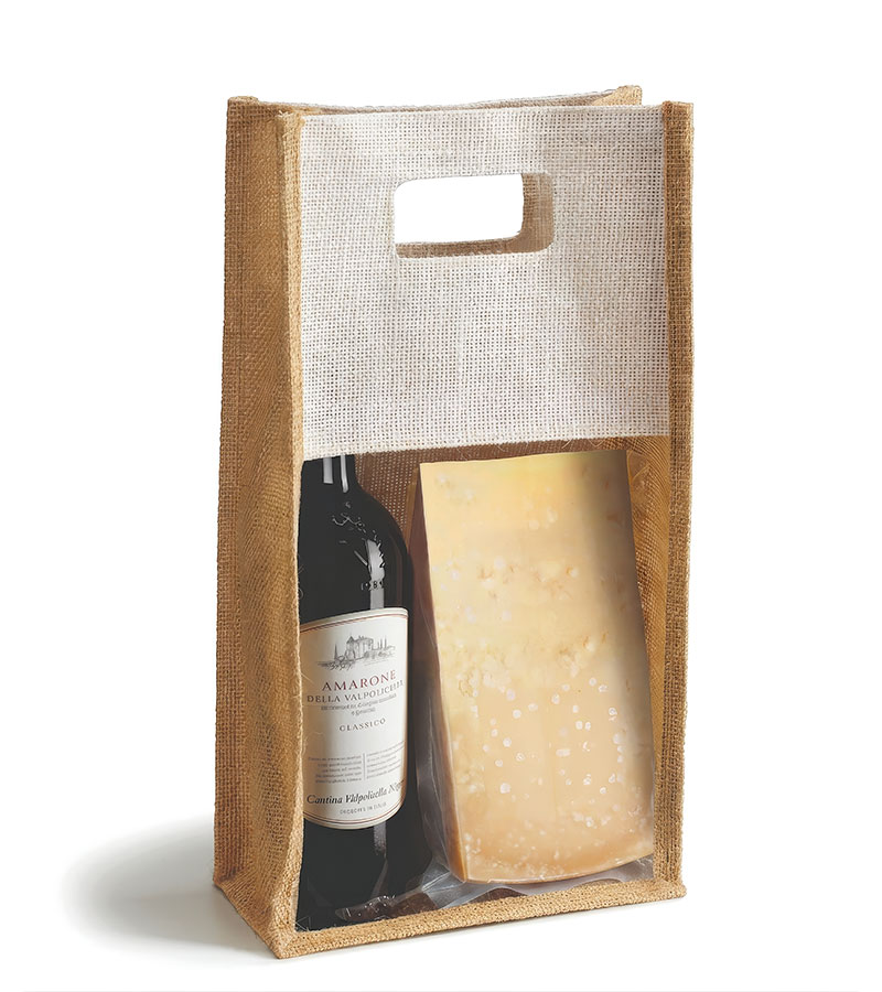 Borsa in Juta con Finestra in PVC – Personalizzabile
